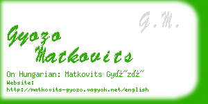 gyozo matkovits business card